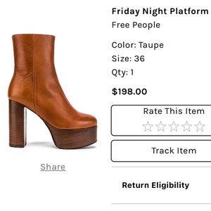 Free People Friday Night Platform Boot size 6